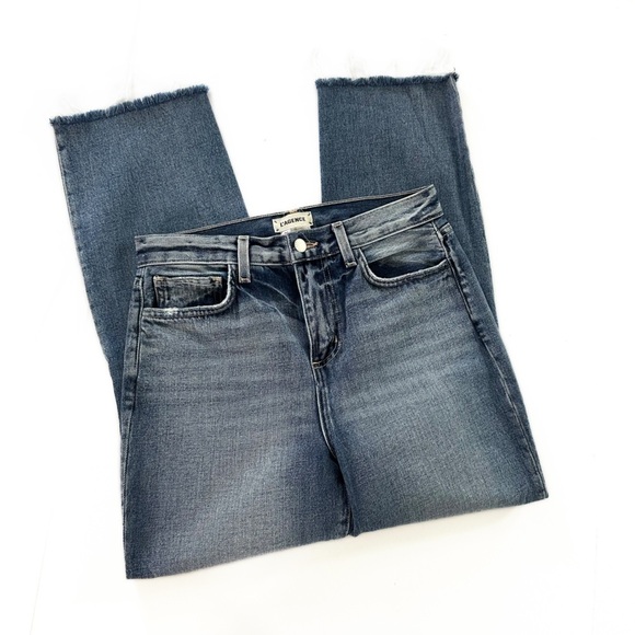 L’Agence Adele Stovepipe High Rise Crop Jeans Womens 26 Distressed Revolve - Picture 3 of 7